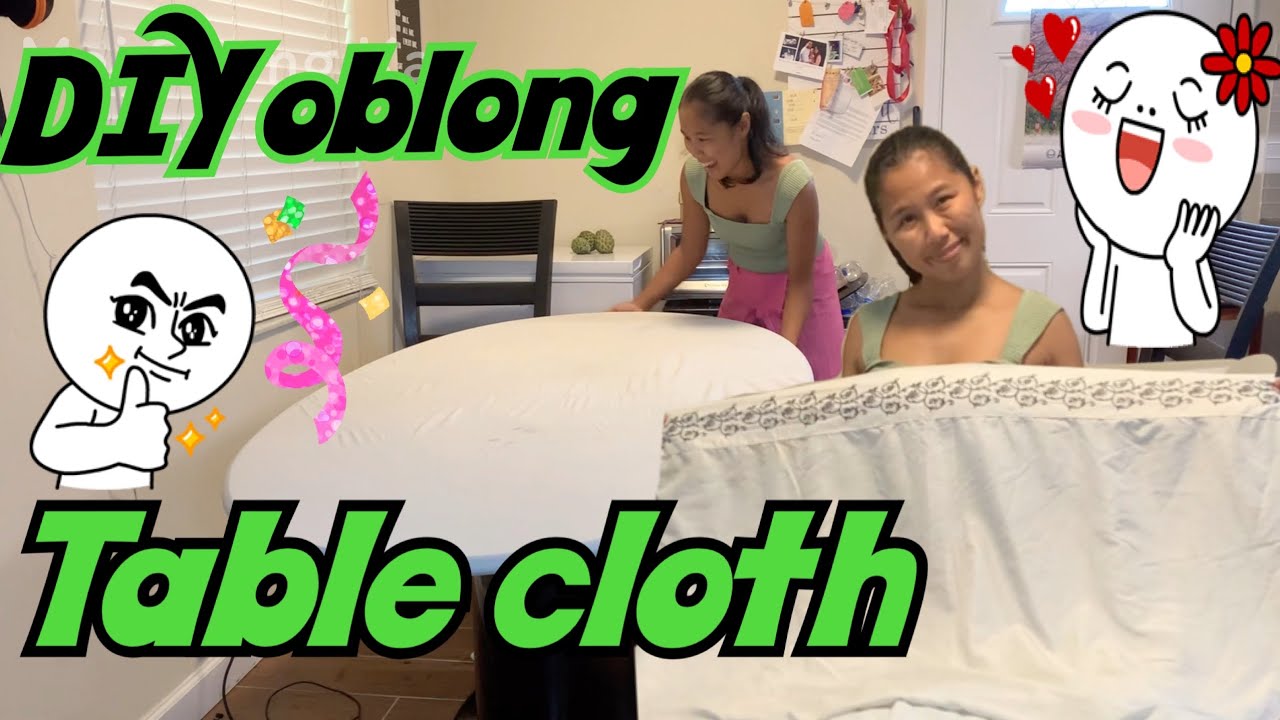 DIY Fitted Oblong/ Oval shape tablecloth,  easy and simple.How to sew it step by step.