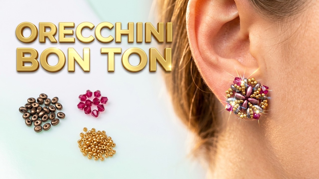 Tutorial orecchini al lobo con perline BON TON con superduo sw 4mm e rocaille - diy beading tutorial