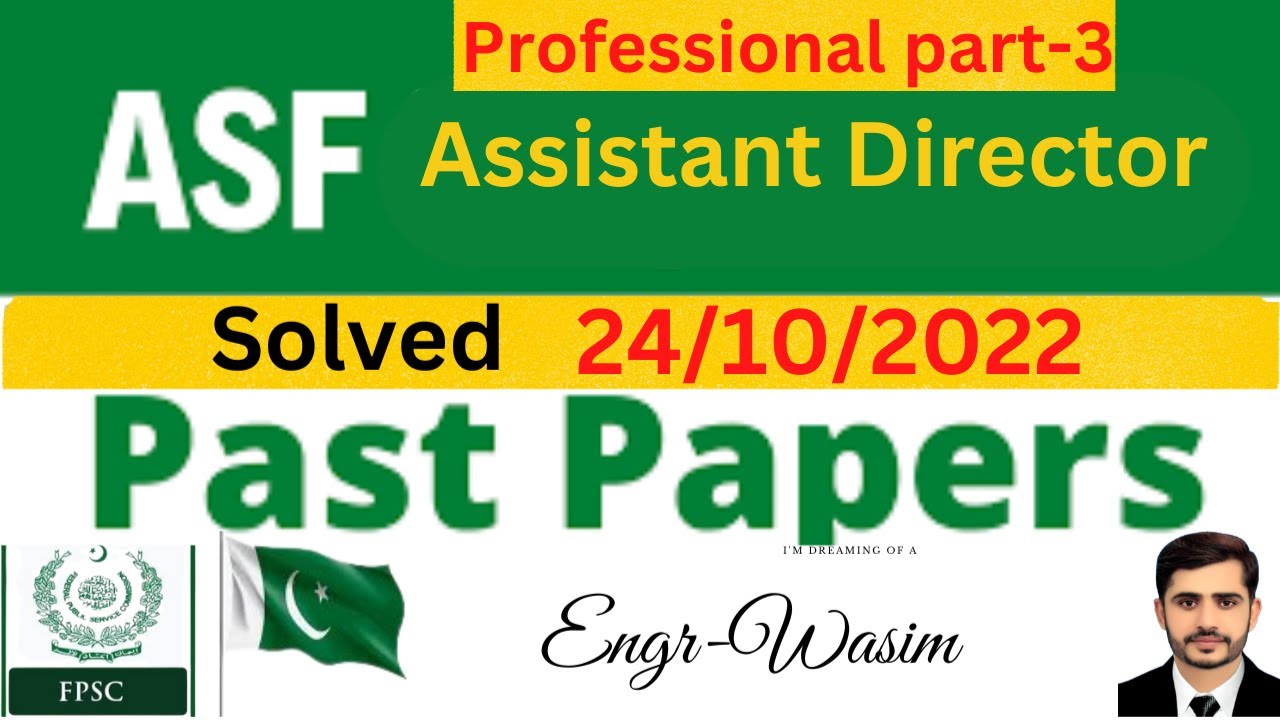 Assistant Director ASF solved past paper 24-10-2022 | Most repeated Current Affairs Questions