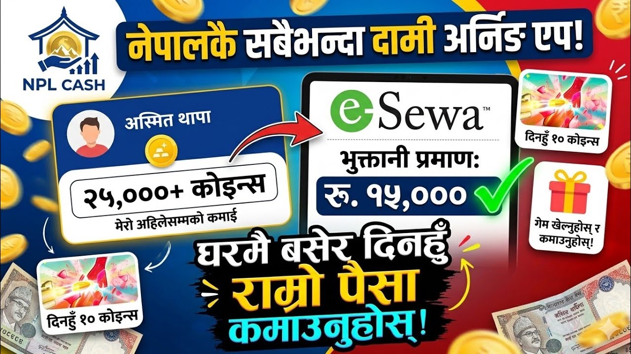 Nepali Earning App 2026 | Daily Rewards Nepal | Free Esewa Withdraw | Best Nepali Earning App 🤑💸