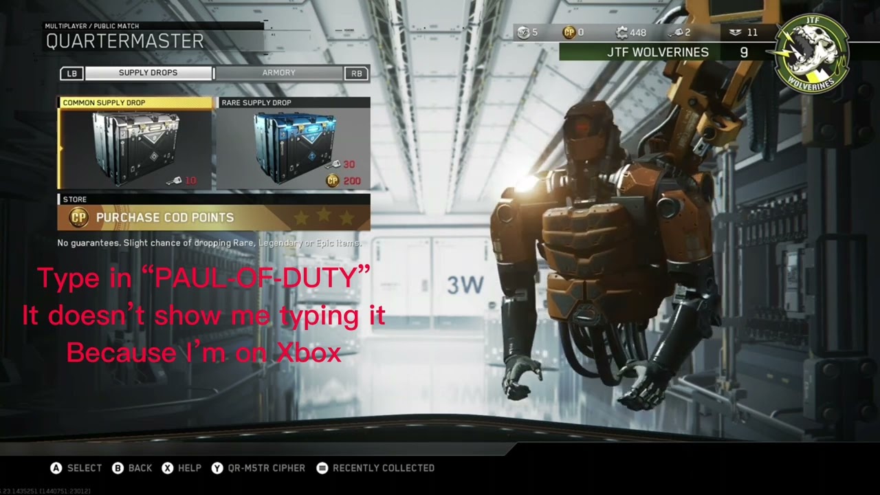 QUARTERMASTER CIPHER UNLOCKED! REAL CODE INFINITE WARFARE #infinitewarfare #callofduty @Braderz