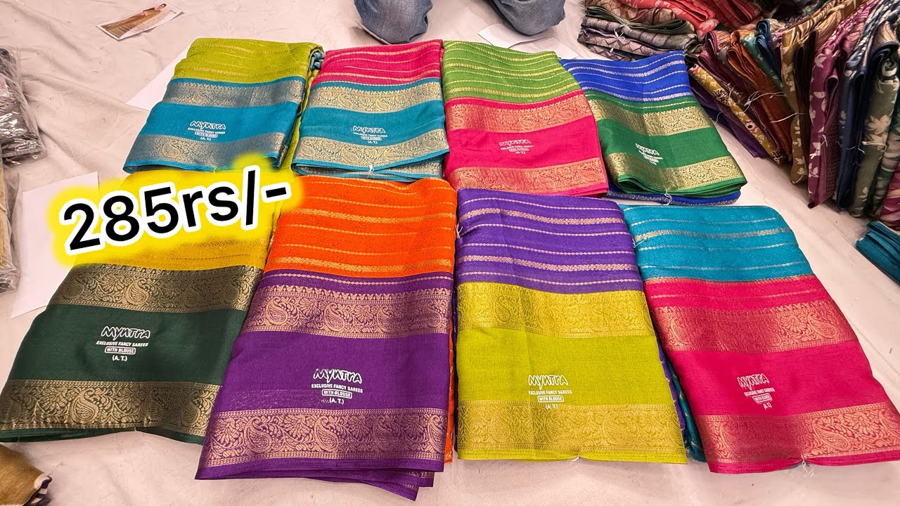 Chickpet Bangalore Wholesale fancy & semi silk saree's @285rs | courier available 