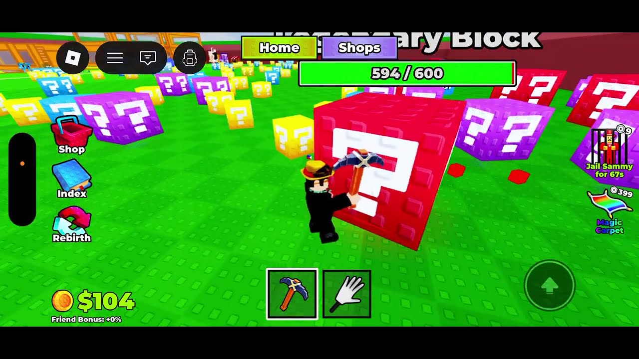 Playing Sammy’s new game(break a lucky block)