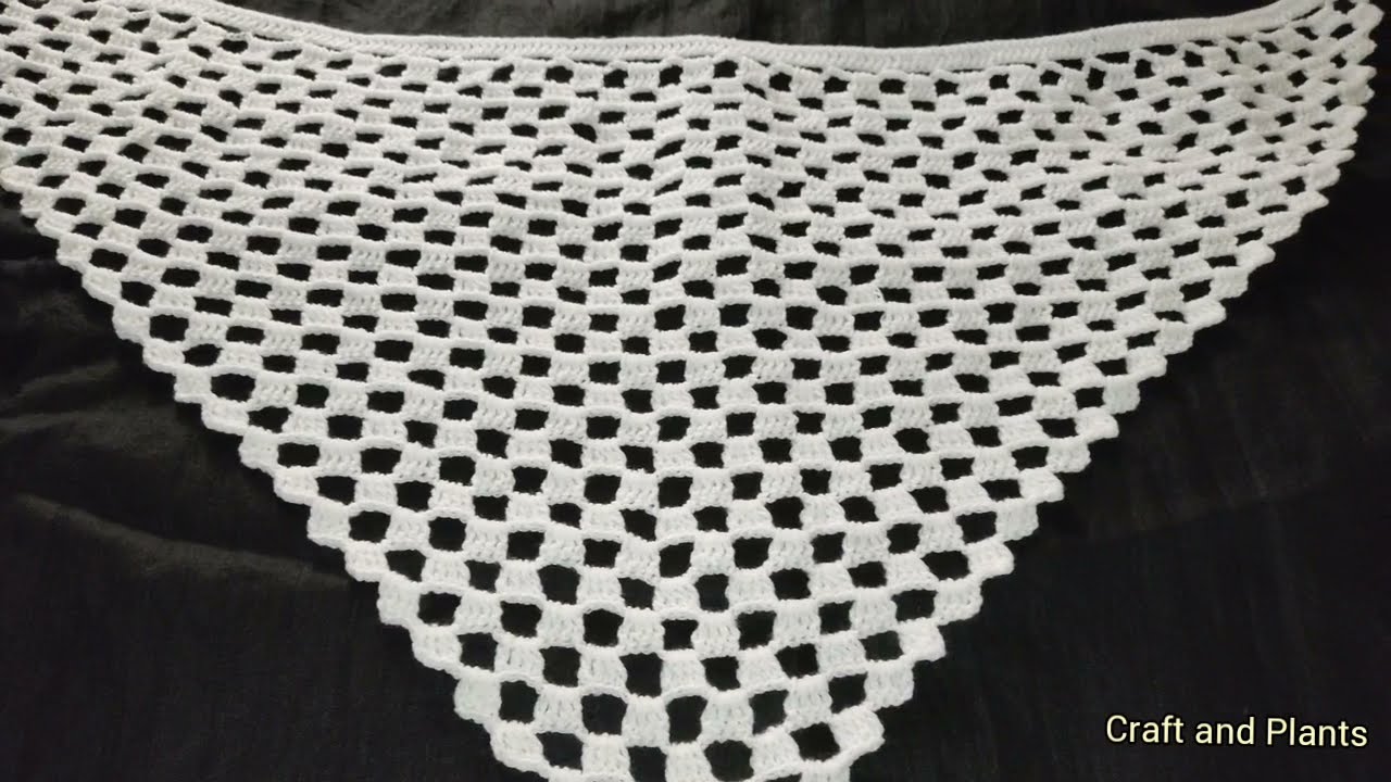 How to Crochet Shawl/Crochet Scarf / Crochet Triangle Shawl for beginners/Crochet Prayer Shawl