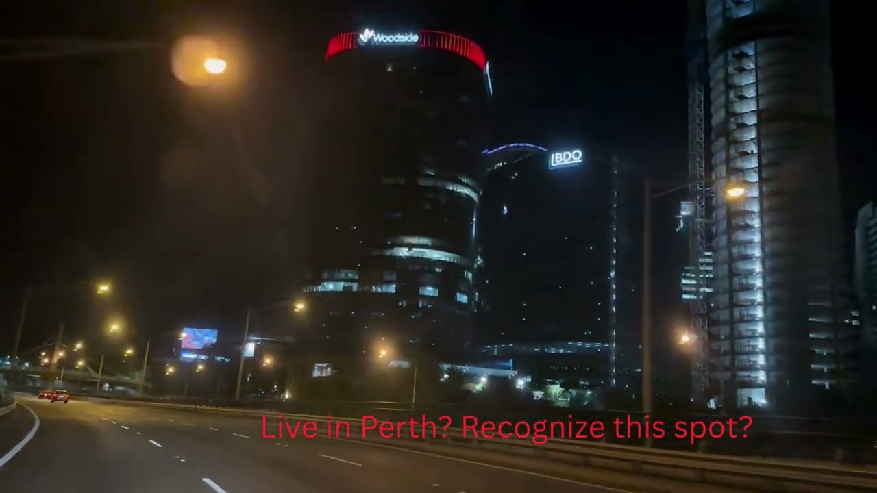 Perth Night Drive 4K - No Music, Just City Lights (Sleep/Study/Relax) 