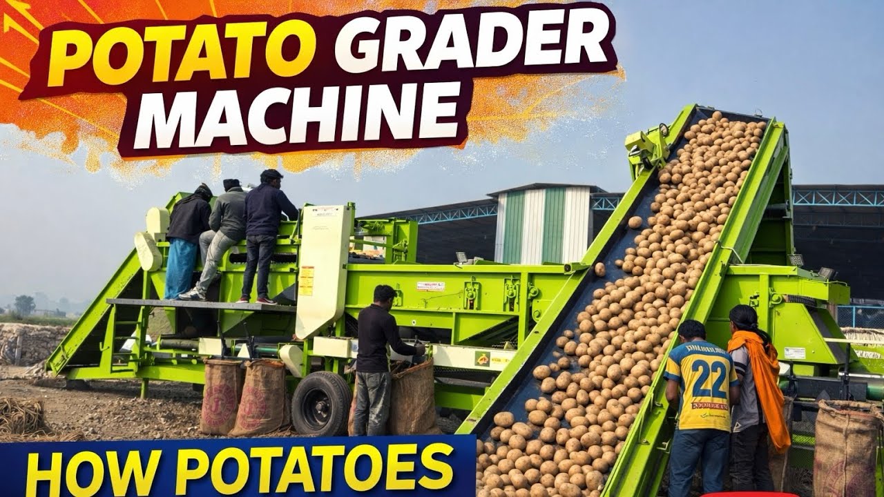 Automatic Potato grader machine - size sorting process