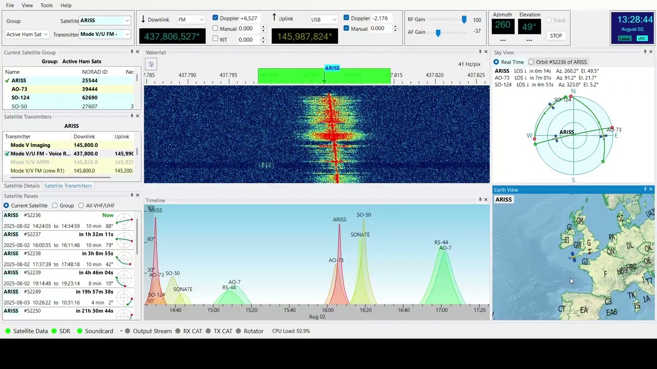 Skyroof satellite tracking and SDR software