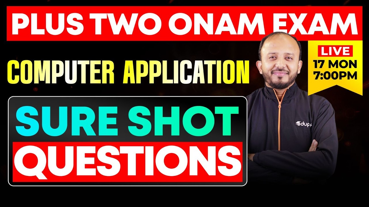 Plus Two onam exam Computer Application SURE SHOT QUESTIONS | Plus Two Commerce& Humanities