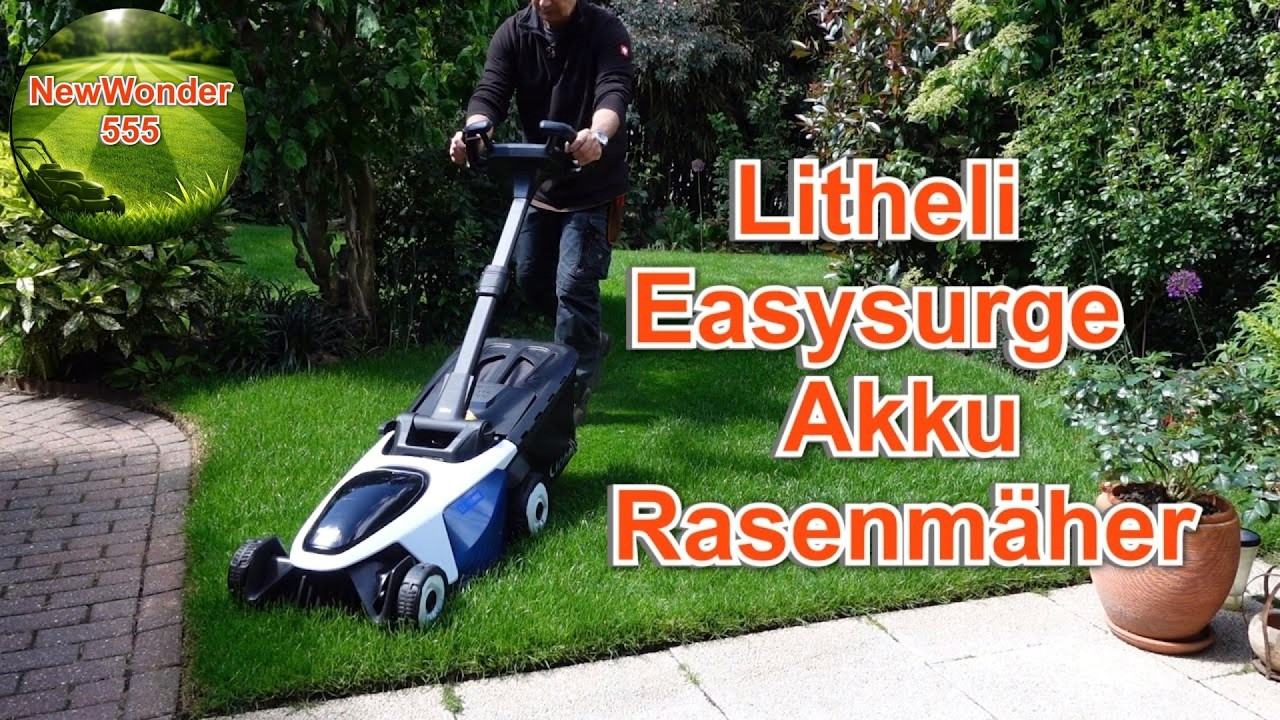 Litheli Easysurge Akku Rasenmäher | 40V 43cm Schnittbreite | bis 500 m² - NewWonder555