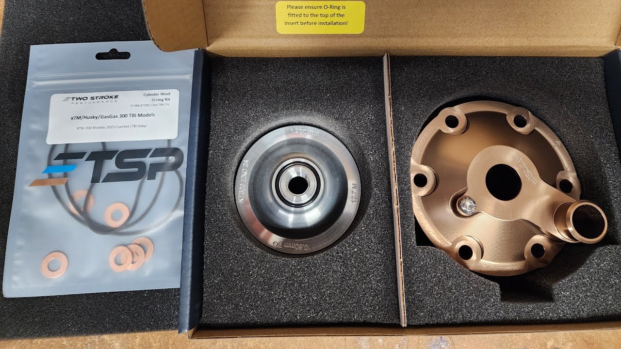 24' KTM 300 TBI XC-W Two Stroke Performance Medium Compression Insert & Head Installation
