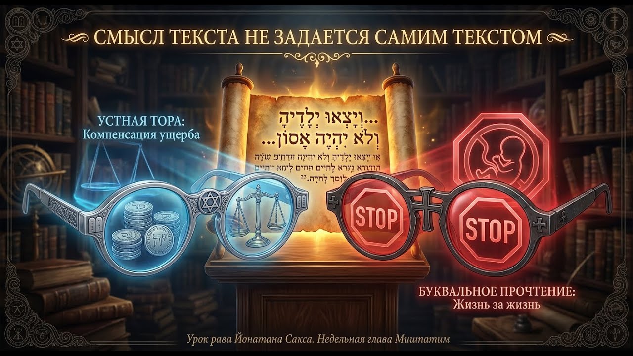Смысл текста не задается самим текстом. Аборты в иудаизме и христианстве. Рав Й.Сакс Раздел Мишпатим