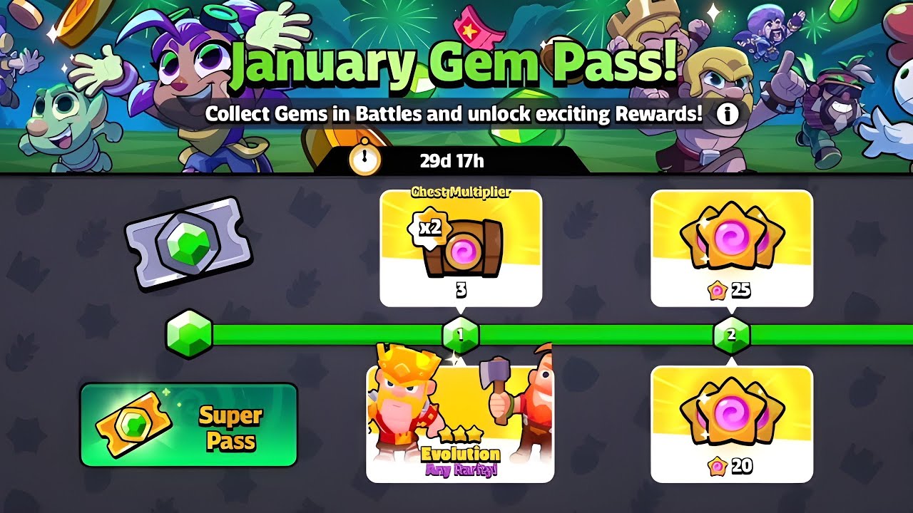 January Gem Pass opening along with the Star Chests.