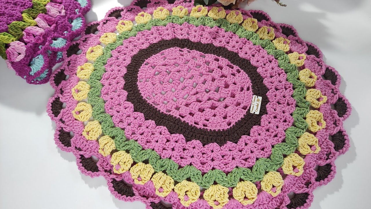 JOGO DE BANHEIRO JARDIM DE TULIPAS tampa do vaso 52 x 45