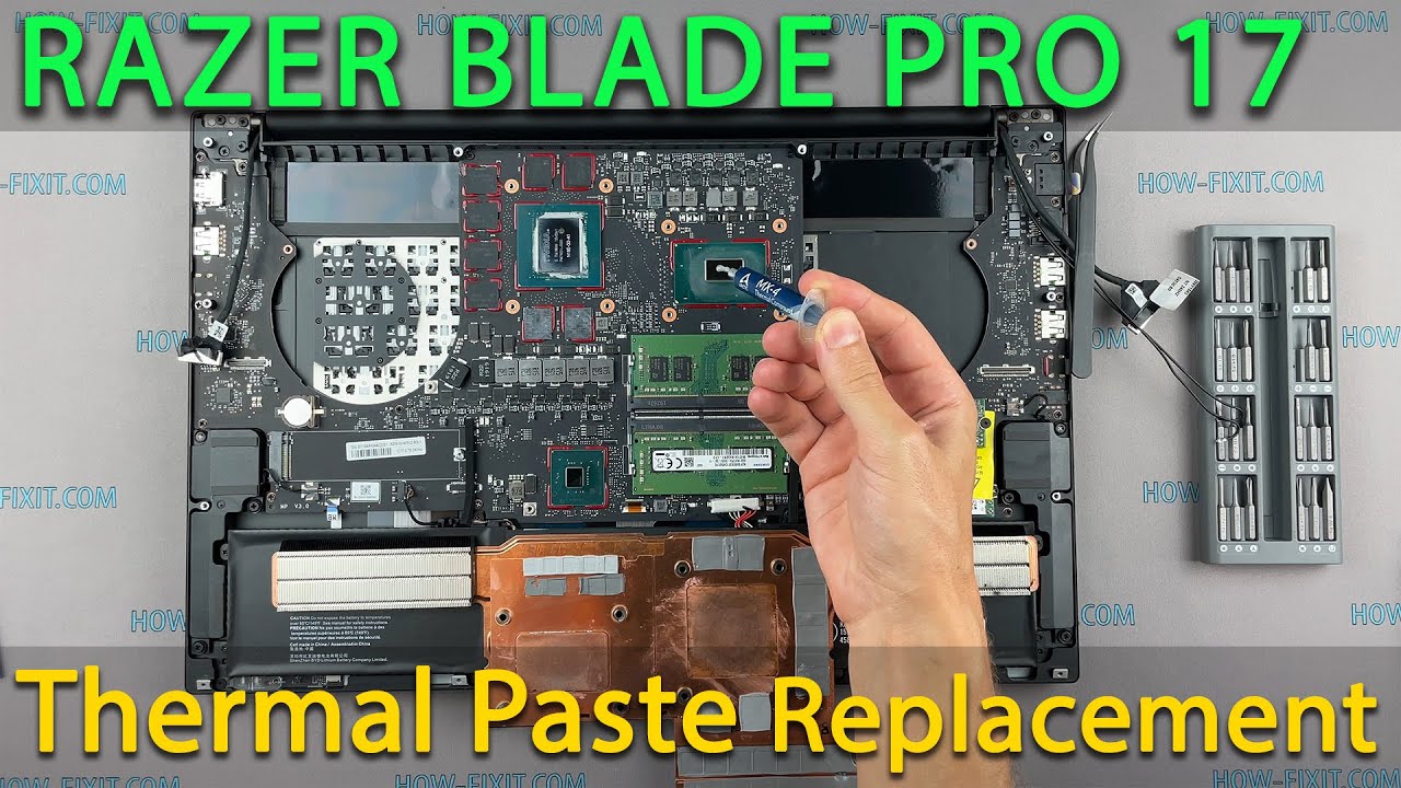 Разборка Razer Blade Pro 17, чистка вентилятора и замена термопасты