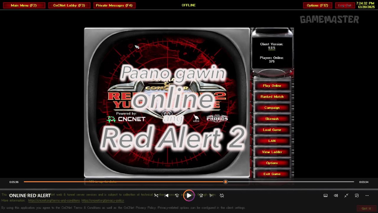 PAANO GAWIN ONLINE ANG RED ALERT 2/HOW TO MAKE ONLINE ON RED ALERT 2