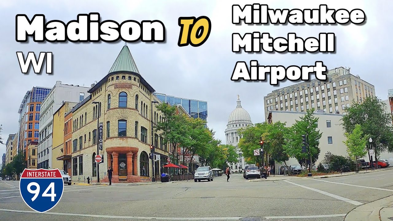 Madison, WI to Milwaukee Mitchell International Airport , i 94 , interstate 94 , Wisconsin , USA