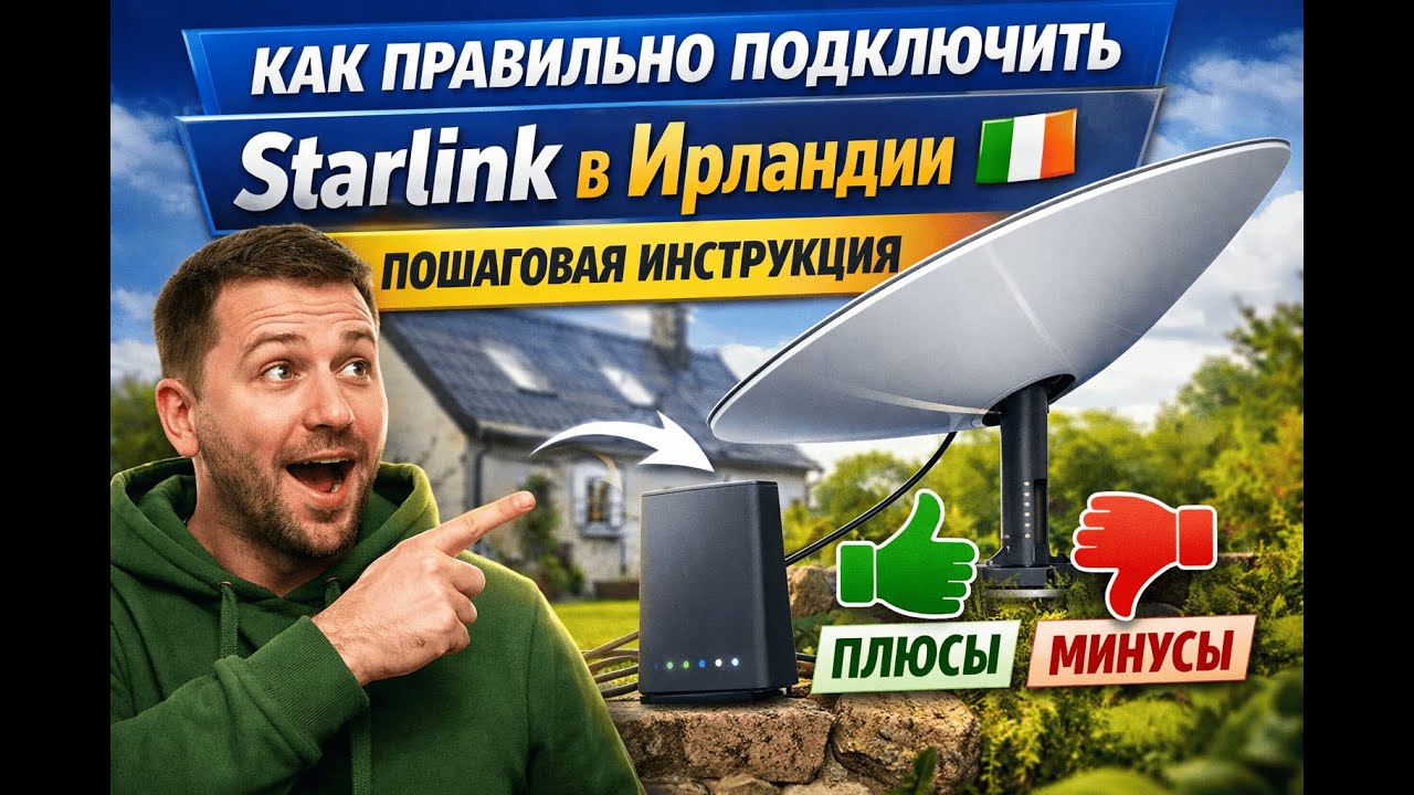 Как правильно подключить Starlink в Ирландии 🇮🇪 — пошаговая инструкция + плюсы и минусы #Starlink