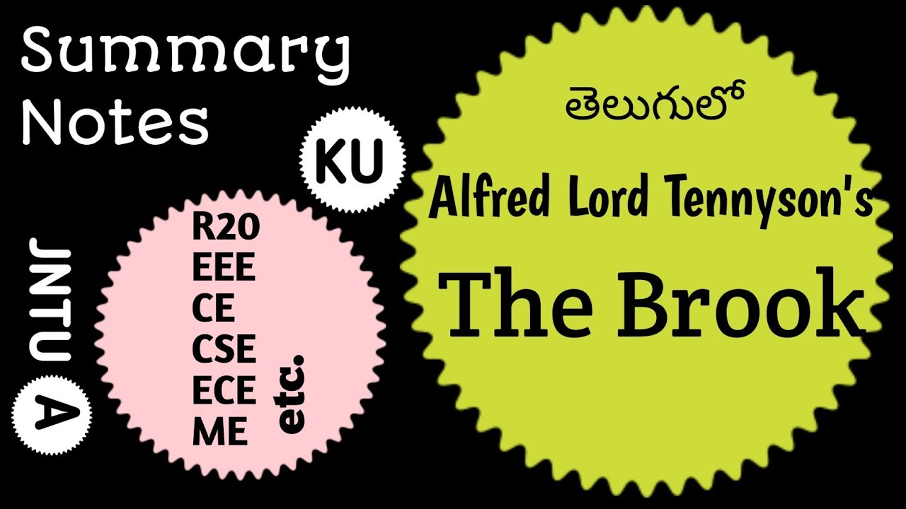 The Brook Summary and Notes in Telugu I JNTUA 1st year B tech English