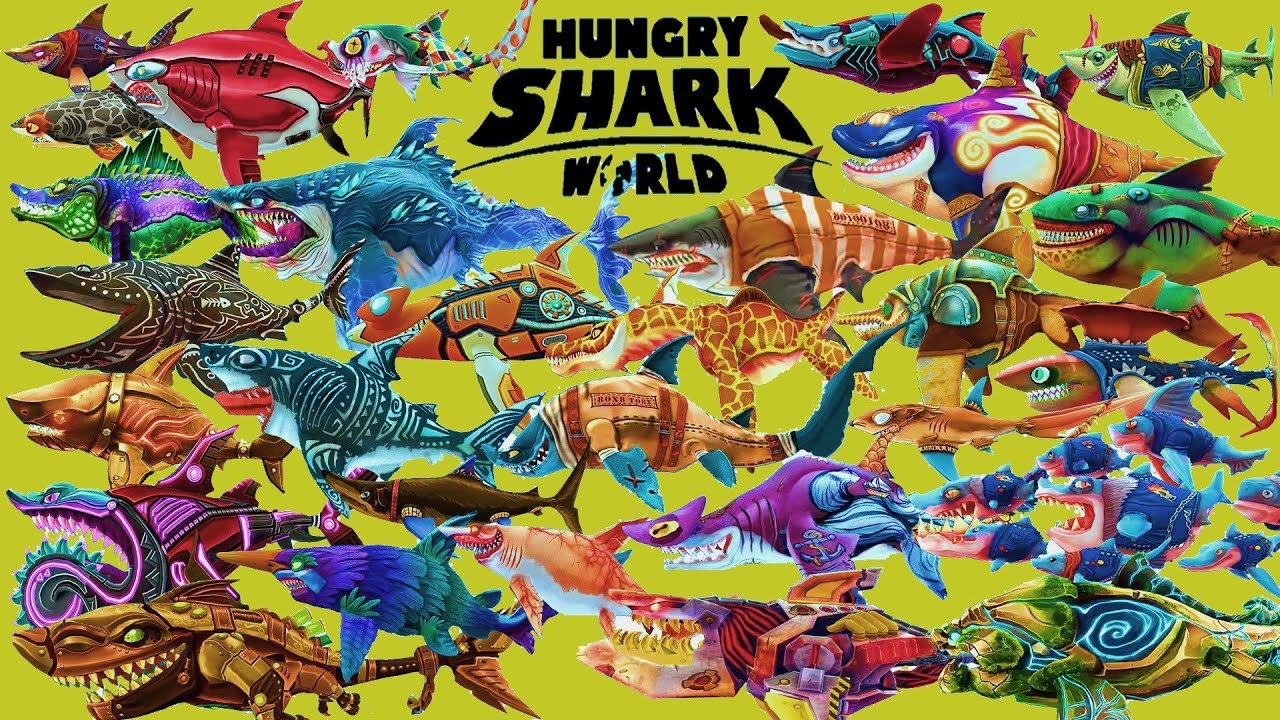 Hungry Shark World - ALL 29 SHARKS UNLOCKED & ZOMBIE SHARK GAMEPLAY | Gameplay Walkthrough [FHD]