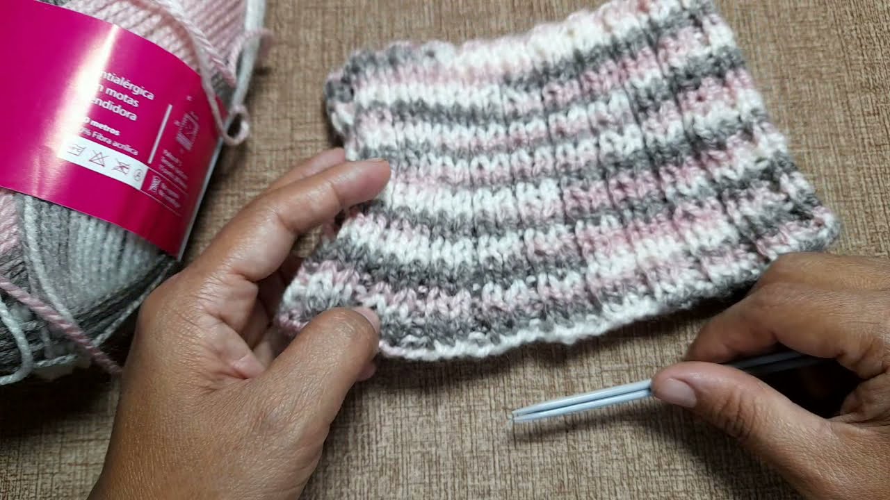BUFANDA CUELLO REDONDO EN DOS AGUJAS PARA NIÑOS FÁCIL DE TEJER