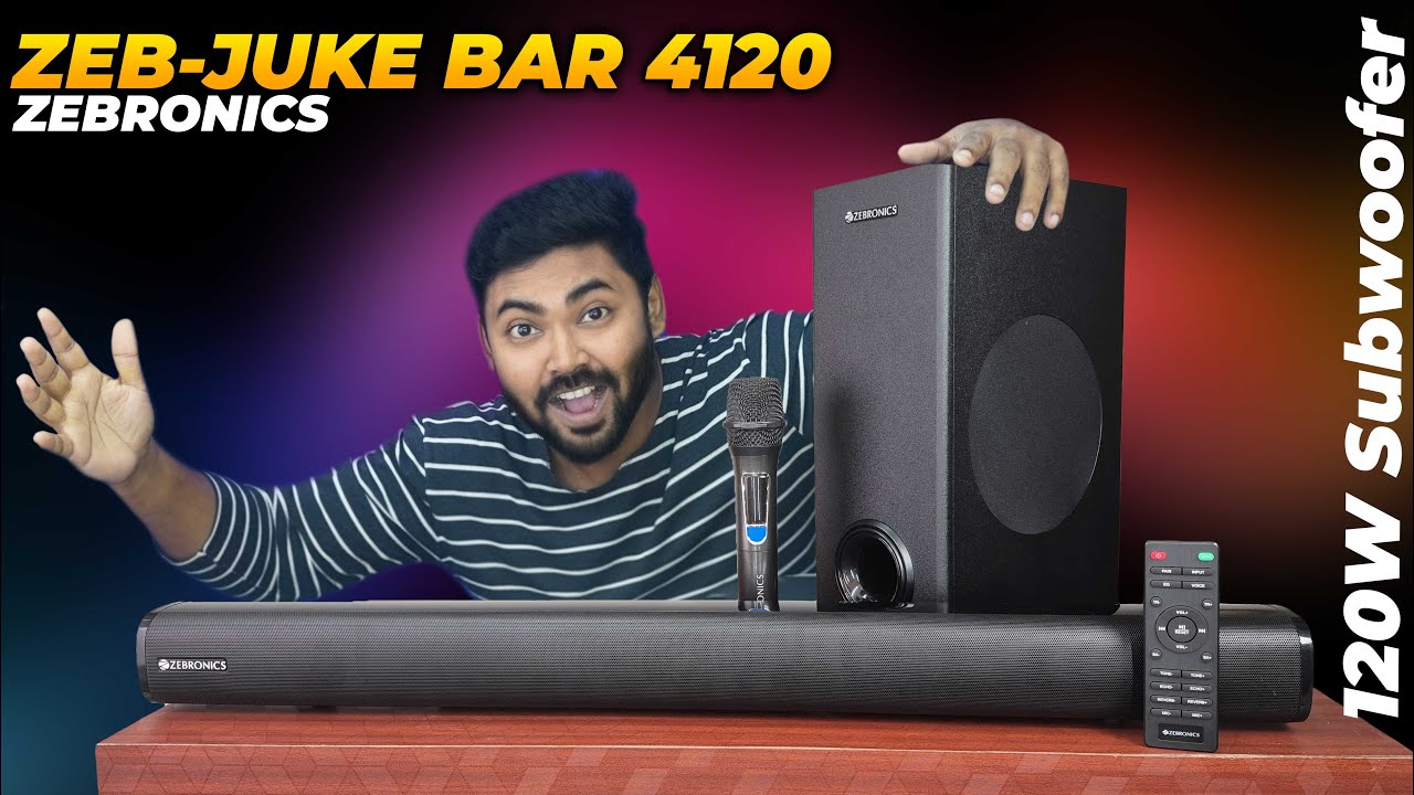 Zebronics 200W Soundbar with Karaoke with Wireless Mic and Powerful 5.2” Subwoofer | Dual Drivers