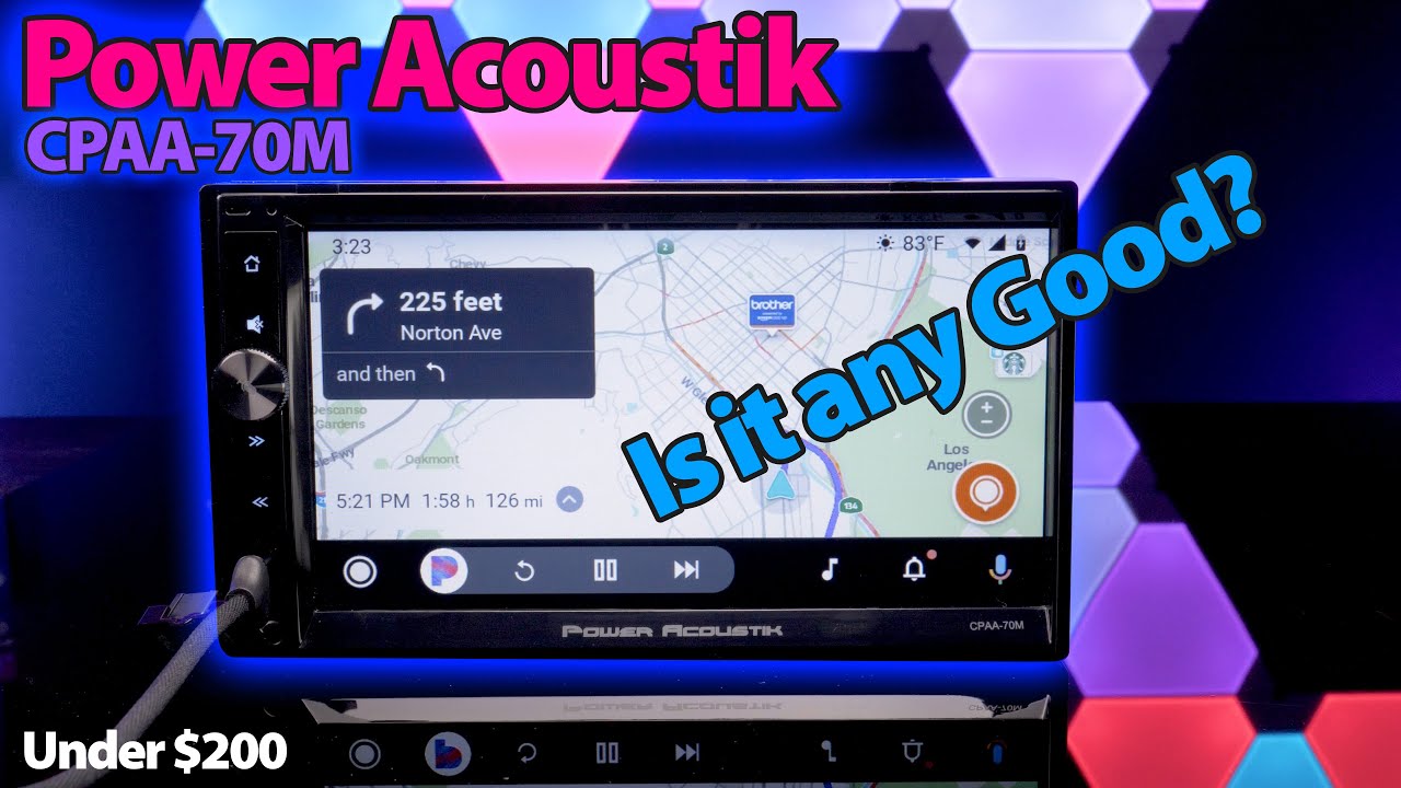 Power Acoustik CPAA-70M емкостный сенсор, Apple CarPlay, Android Auto и тестирование выходной мощ...