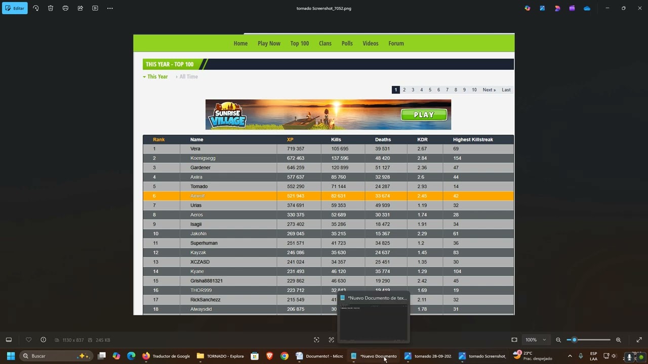 TORNADO/INESOP CHEATER IN THE TOP 100