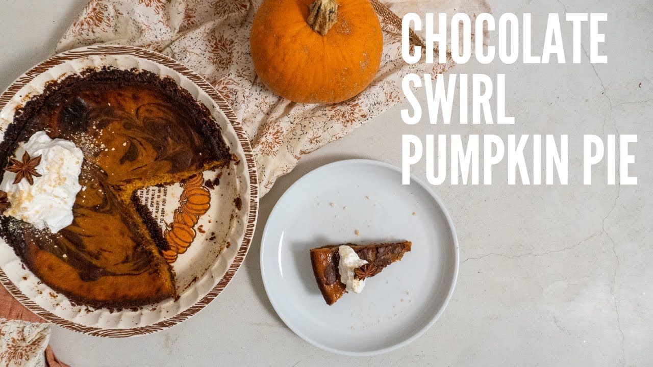 How to Make Chocolate Swirl Pumpkin Pie with a Gingersnap Crust | Holiday Pie Recipe