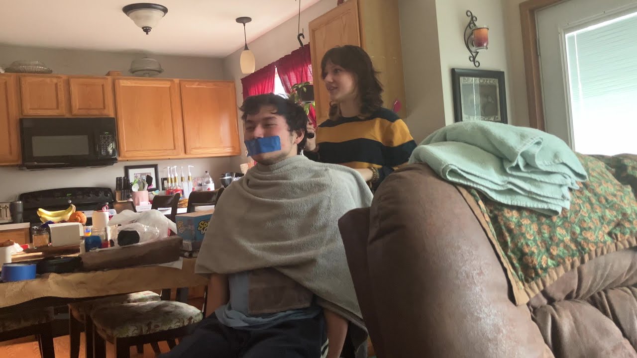 Getting my head shaved by my sister