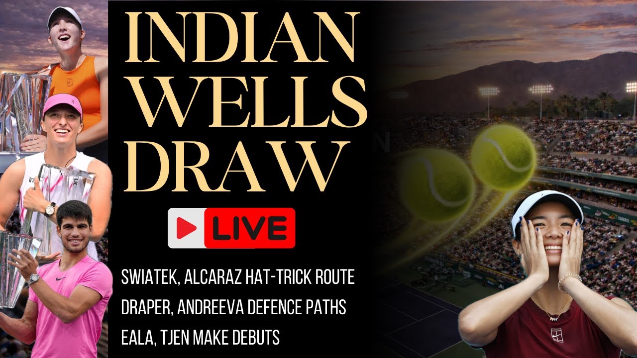 Indian Wells Draw LIVE REACTION: Alcaraz & Swiatek’s path to glory | Who will Eala play?