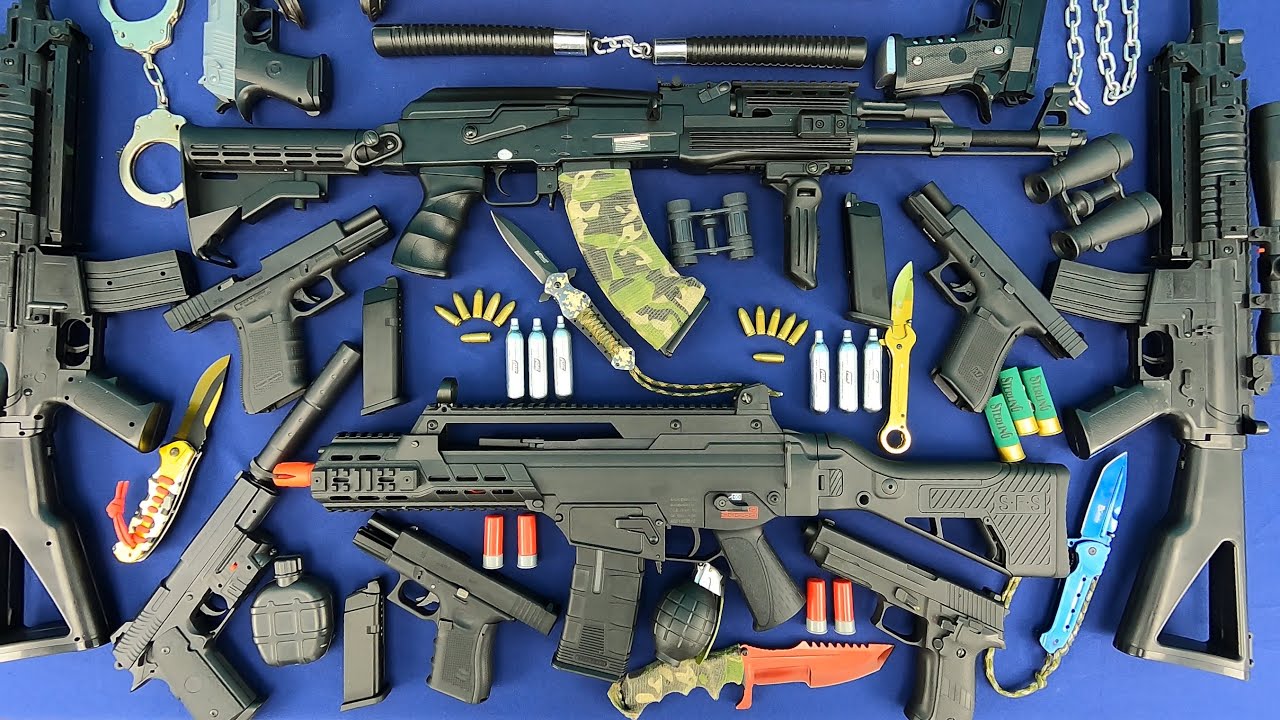 Advanced Assault Rifle, ICS-233 Airsoft, Kalaşnikof AK-47 Rifle, Tactical Series Glock 18C And 19