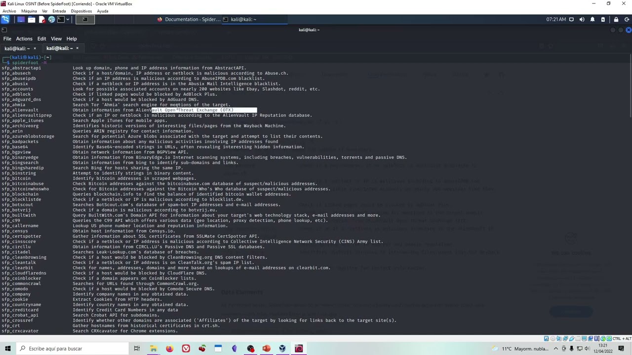 OSINT con Linux - Modulo 8.2: Spiderfoot