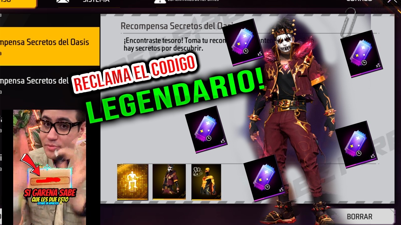CODIGO LEGENDARIO OCULTO SECRETO FREE FIRE 4 CUARTO CÓDIGO DE FREE FIRE OY VINCENT EMOTE BALADA IMPR