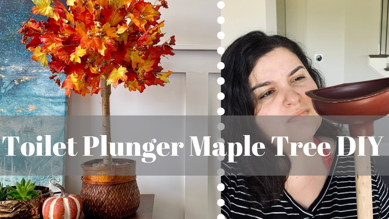 Easiest Ever Dollar Tree DIY Fall 2019 | Toilet Plunger Fall Tree