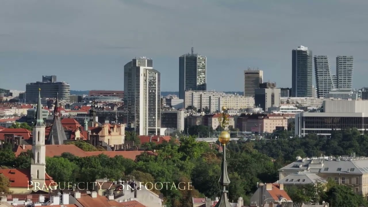 Prague city aerial