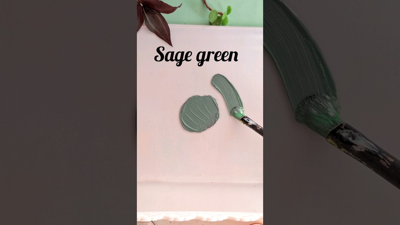 How to get Sage green colour by acrylics | acrylic colour mixing for sage green #sagegreen #sage