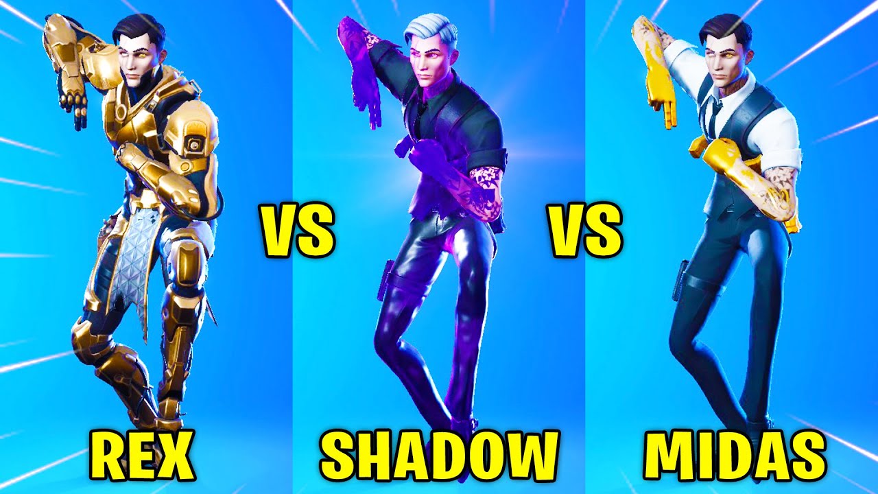 Fortnite Midas Rex vs. Shadow Midas vs. Midas in Dance Battle! Which Midas Is Better?..