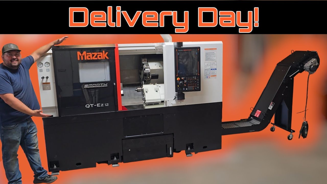 NEW Machine Day! Unboxing and Install MAZAK CNC Lathe!