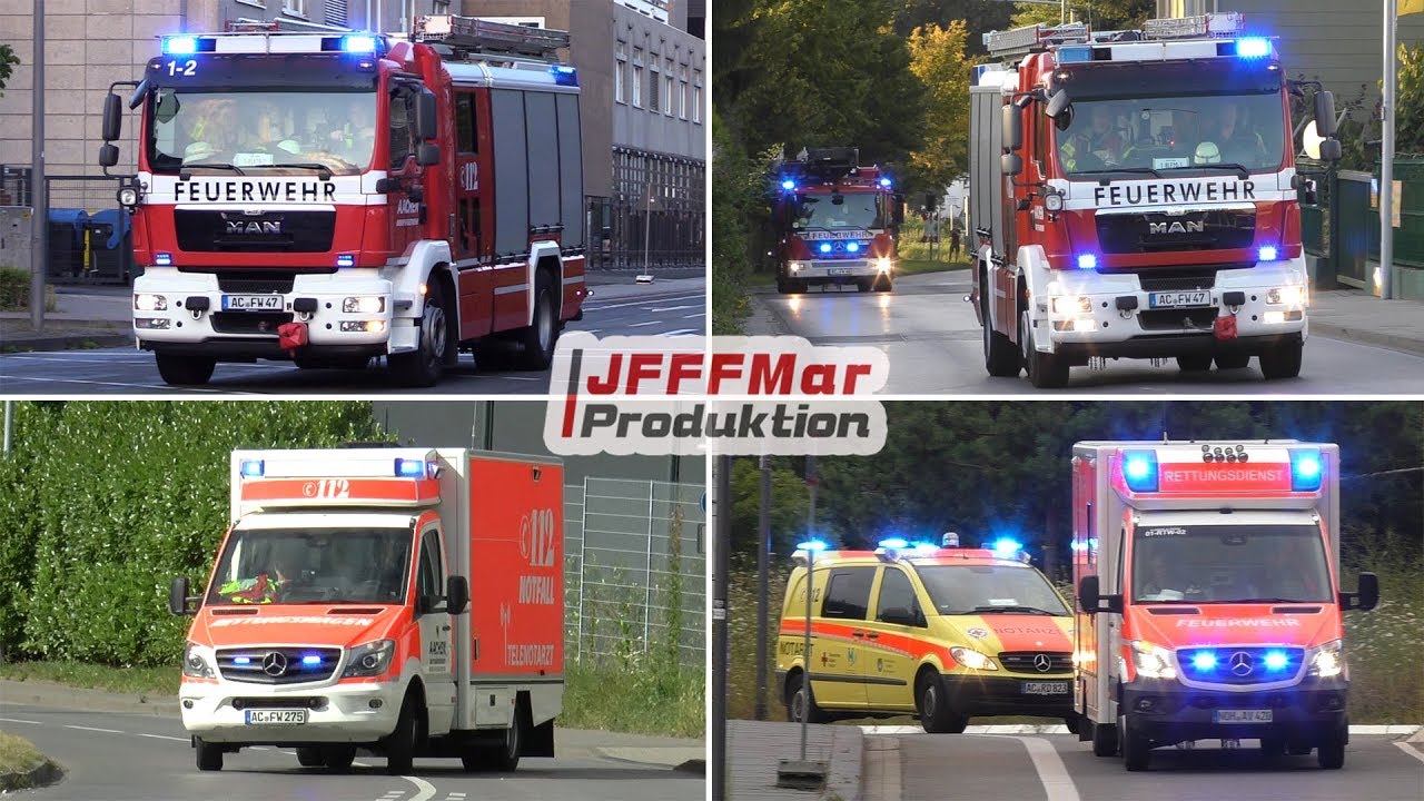 Einsatzfahrten von Feuerwehr und Rettungsdienst in Aachen