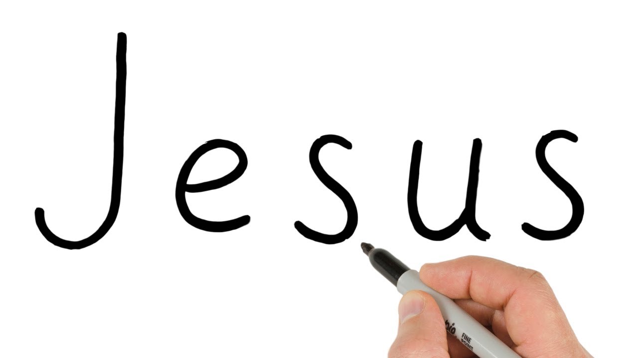How to turn word JESUS to drawing GOD Jesus Christ | Easter drawings