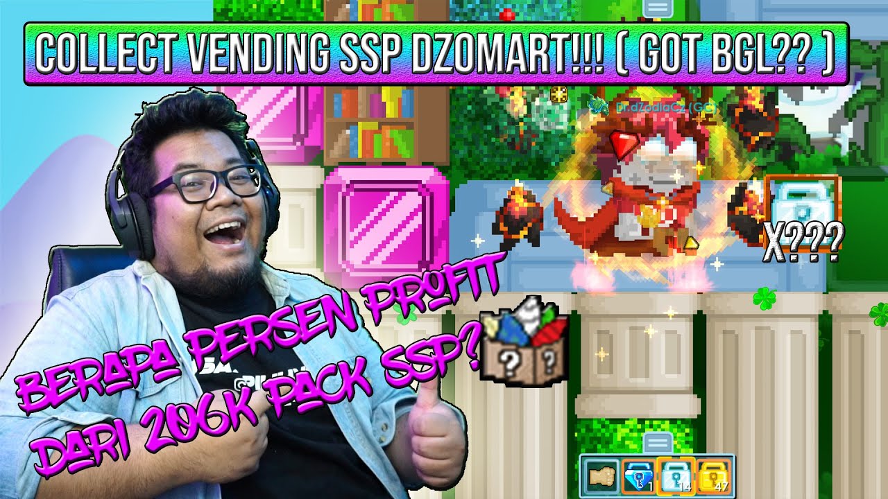 Collect Vending SSP DZOMART | The REAL SSP Profit! (GOT BGL!) | dZodiaCz Growtopia Indonesia