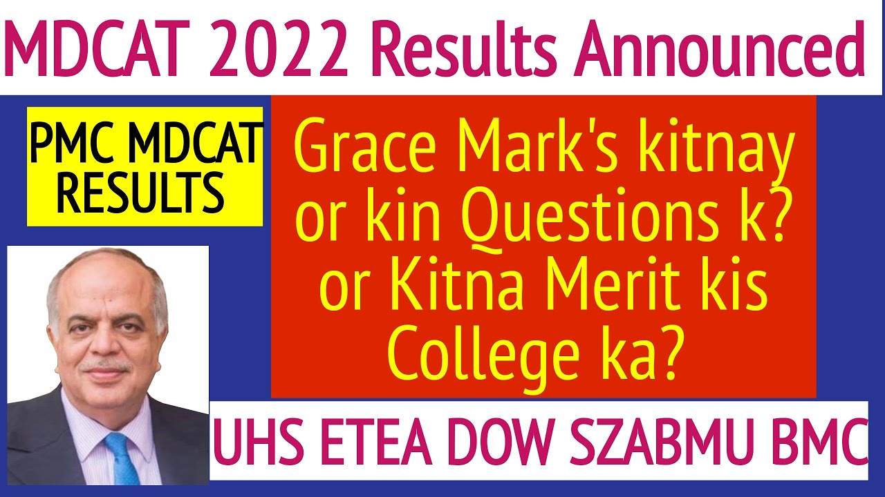 PMC announced MDCAT 2022 Final Results/No Grace Mark's?/UHS/ETEA/DOW/BMC/SZABMU/NUMS/CMH/MDCAT 2022