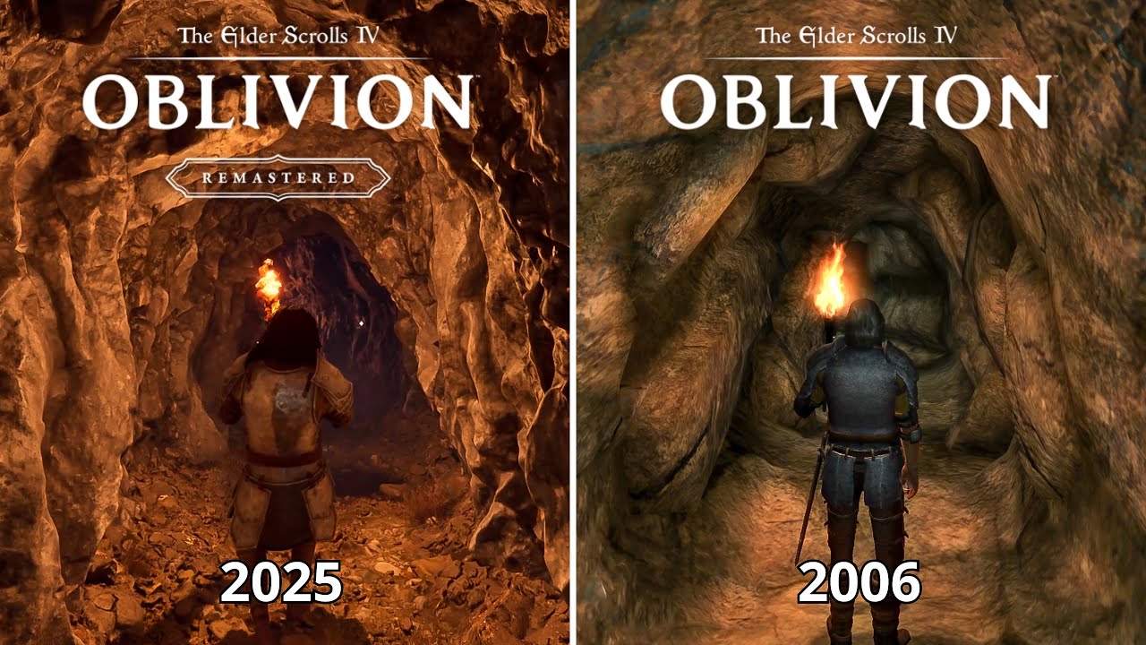 The Elder Scrolls IV: Oblivion Remastered vs Original - Physics and Details Comparison