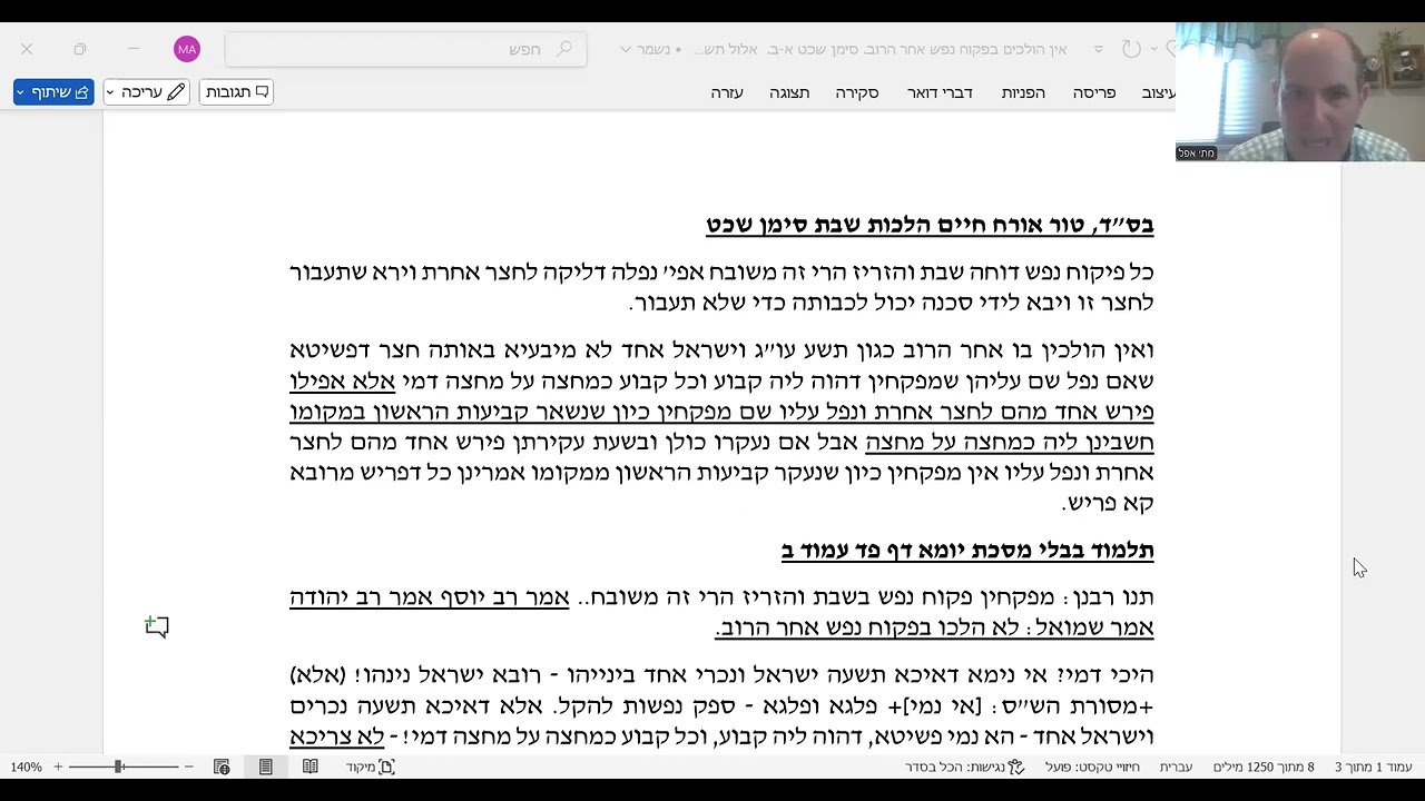 שבת - אין הולכים בפקוח נפש אחר הרוב