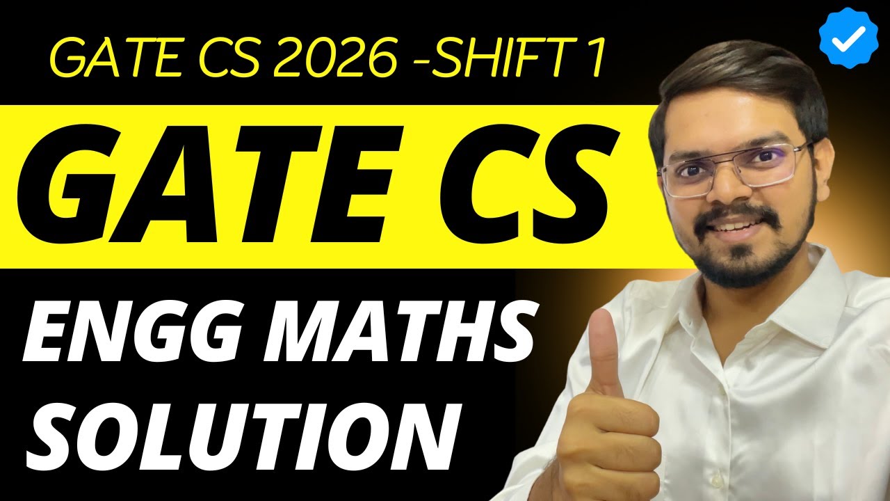 GATE CS 2026 LIVE SOLUTION - Engineering Mathematics | Forenoon | GATE CS 2026 - Shift 1