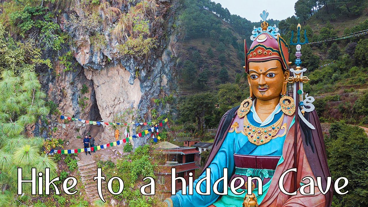 Hidden Cave and Rock Climbing location in Pharping | Statue of Guru Padmasambhava