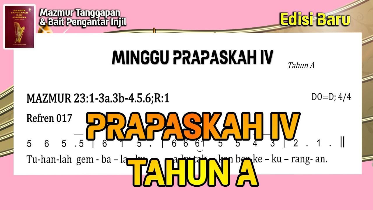 Edisi Baru - Mazmur dan BPI Minggu Prapaskah IV Th A (15 Maret 2026)