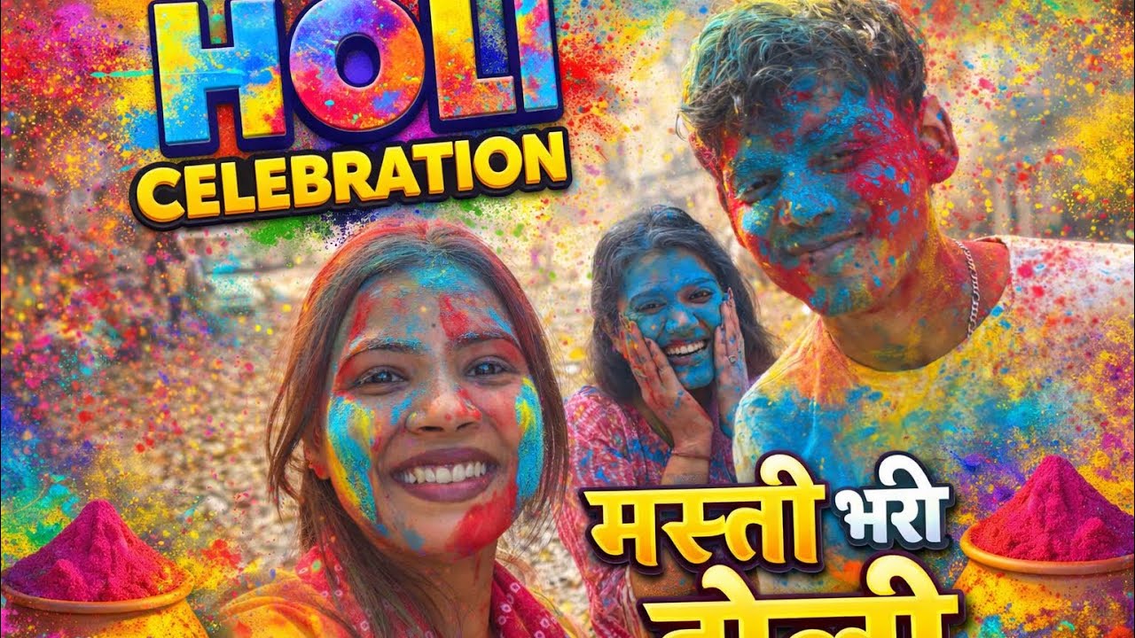 Manu Bhabhi ke saath meri pehli Holi vlog – full masti, rang aur pyaar.” 🎥🎨