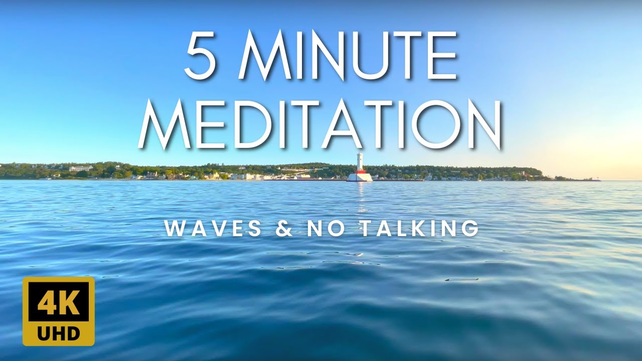 5 Minute Meditation - Wave Sounds, No Talking | Peaceful Nature Sounds for Stress Relief