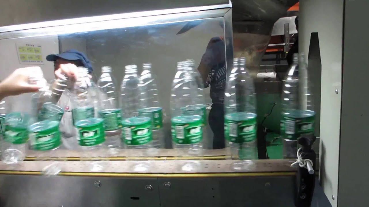 PET Empty Water Bottle PVC shrink label sleeve labeling machine and hot air heat shrink tunnel